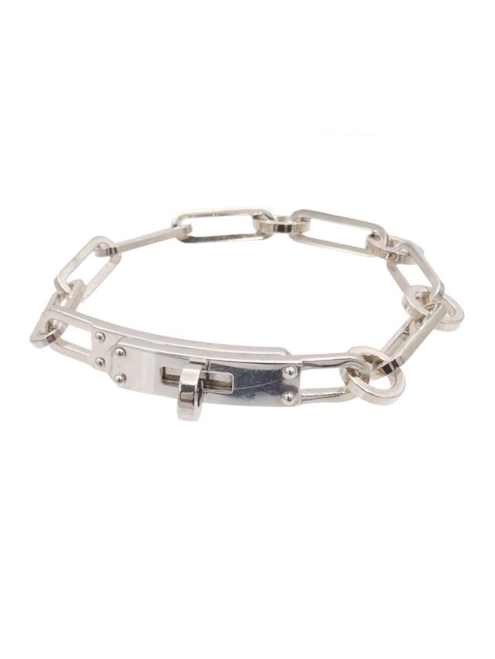Hermes Kelly Chaine Simple Tour Silver 7 Links Bracelet